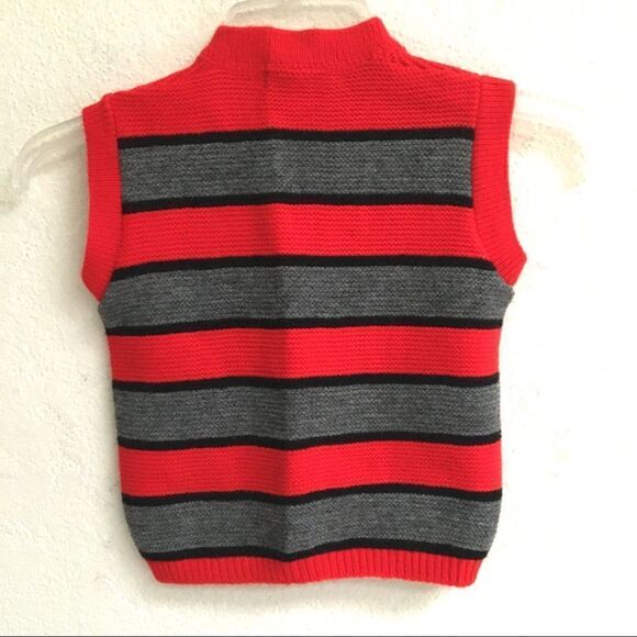 Vintage striped button up knit vest M/L* - Picture 2 of 6